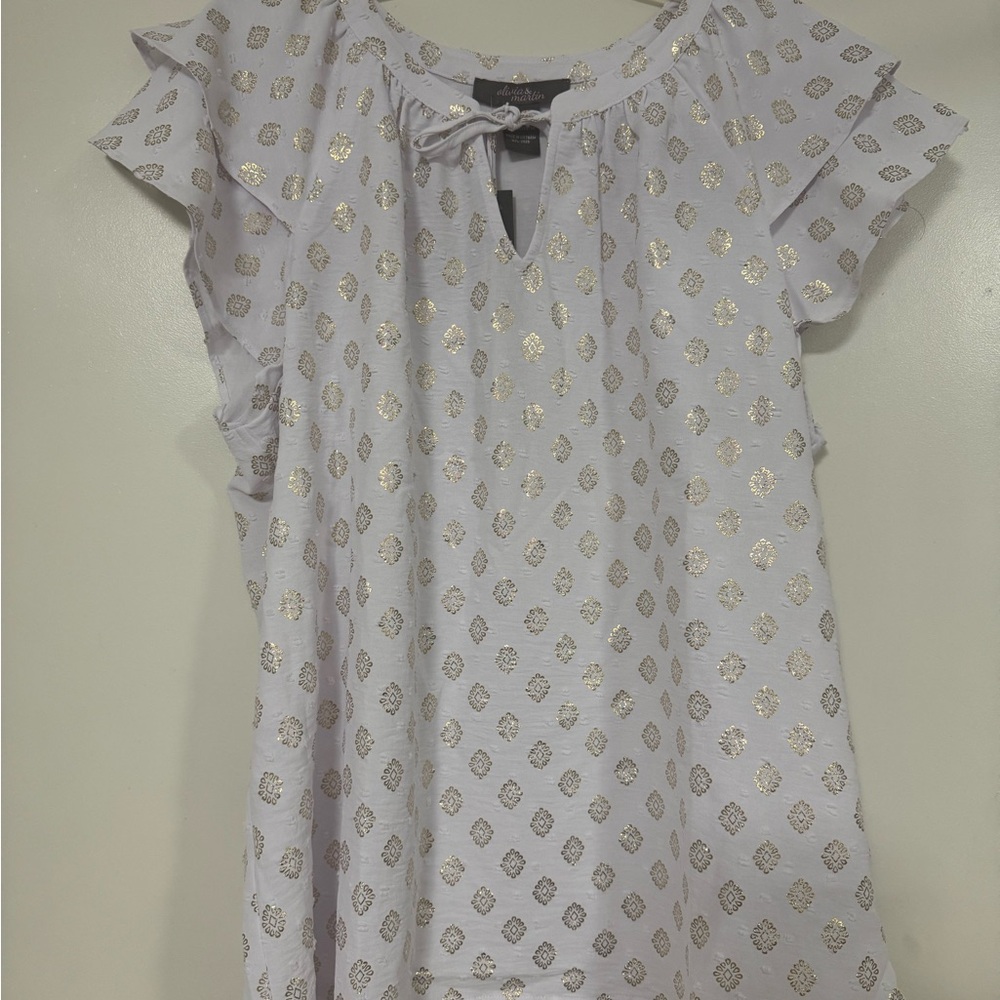 White and Gold Women's Top
